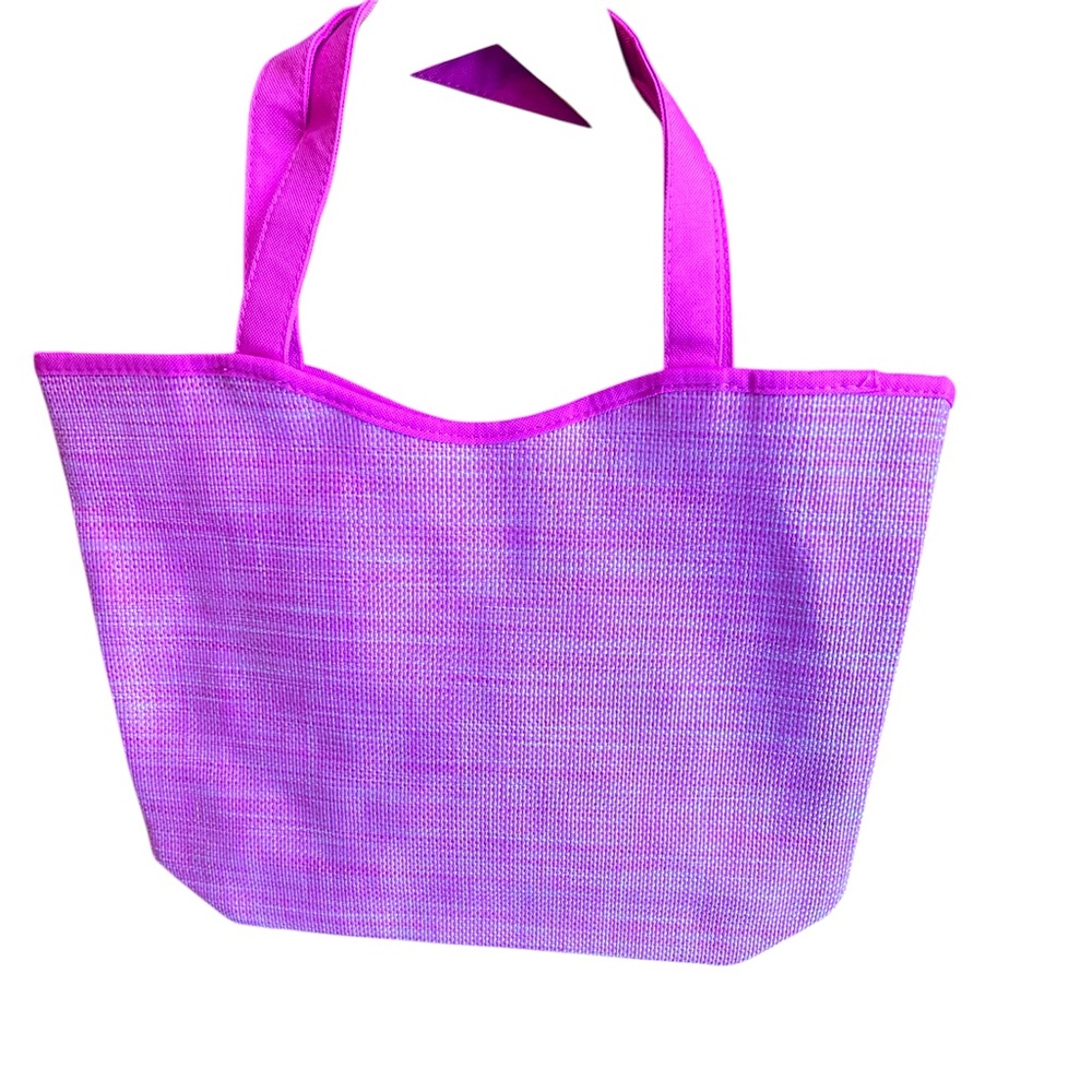 Lancome Pink/Makeup Print Reversible & Textured Tote Bag.